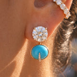 3.43ct Diamond Turquoise 18K Jacket For Earrings
