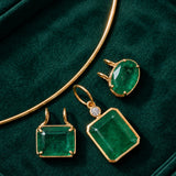 4.95ct Emerald 18K Gold Cushion Pendant