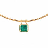 4.95ct Emerald 18K Gold Cushion Pendant