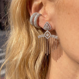 0.99ct Diamond 14K Gold Statement Multi Dangle Earrings