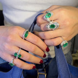 5.26ct Diamond Emerald 18K Gold Cocktail Ring