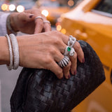 2.71ct Diamond 14K Gold Pave Cuban Statement Ring
