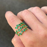 2.30ct Emerald 18K Gold Multi Row Ring