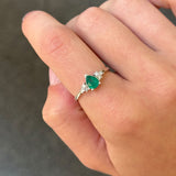 0.81ct Diamond Emerald 14K Gold Pear Ring