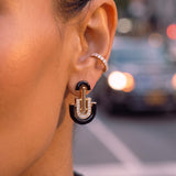 0.57ct Diamond Black Onyx 14K Gold Deco Earrings