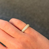 1.15ct Diamond 18K Gold Pave Signet Ring