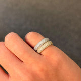 1.15ct Diamond 18K Gold Pave Signet Ring