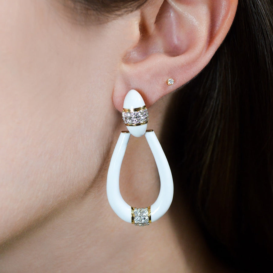 1.48ct Diamond 18K Gold Painted Earrings