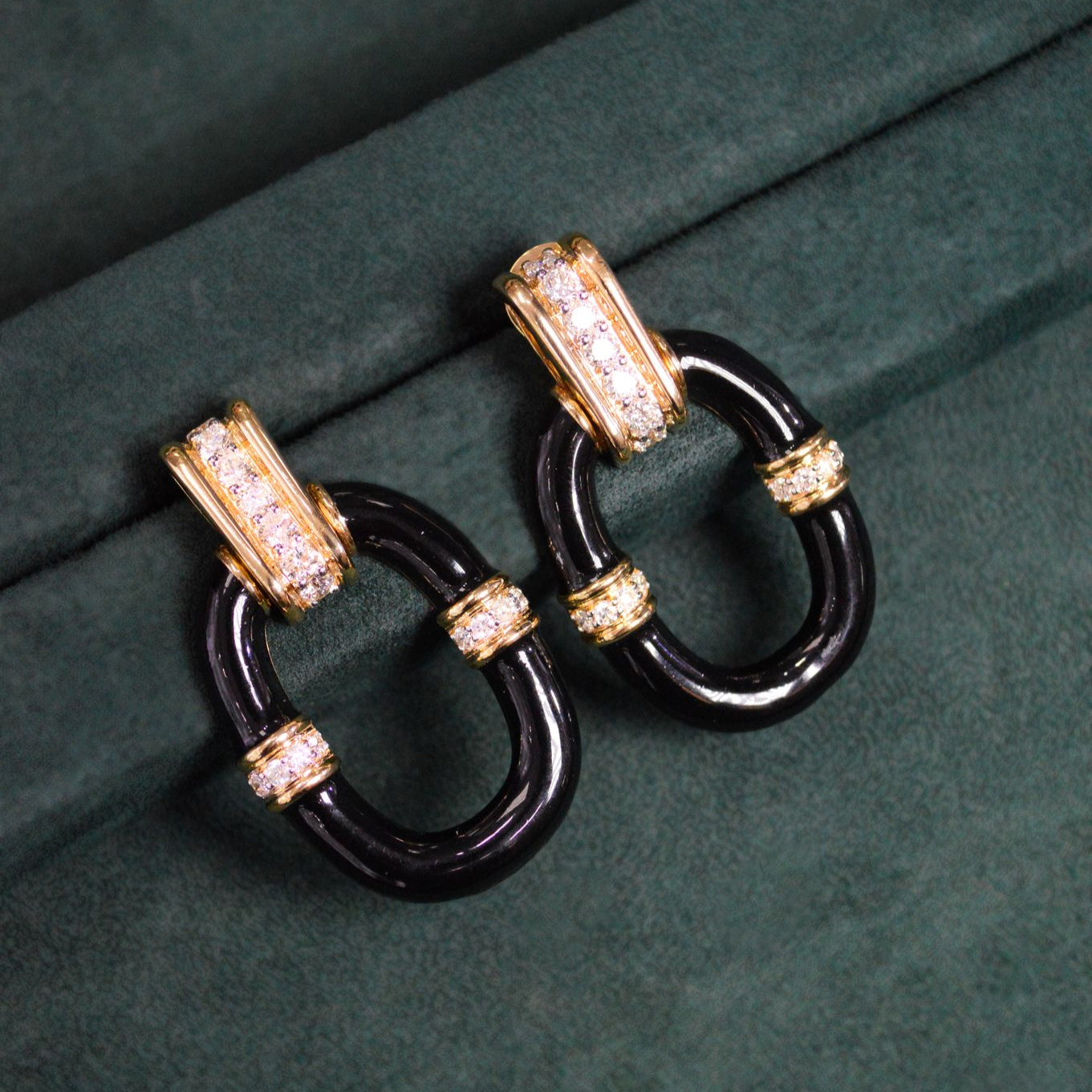 1.47ct Diamond 18K Gold Painted Earrings