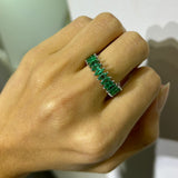 6.20ct Emerald Gold Marquise Eternity Band Ring