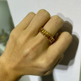 5.56ct Citrine 14K Gold Eternity Ring