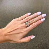 2.37ct Diamond Emerald 18K Gold Open Shank Ring