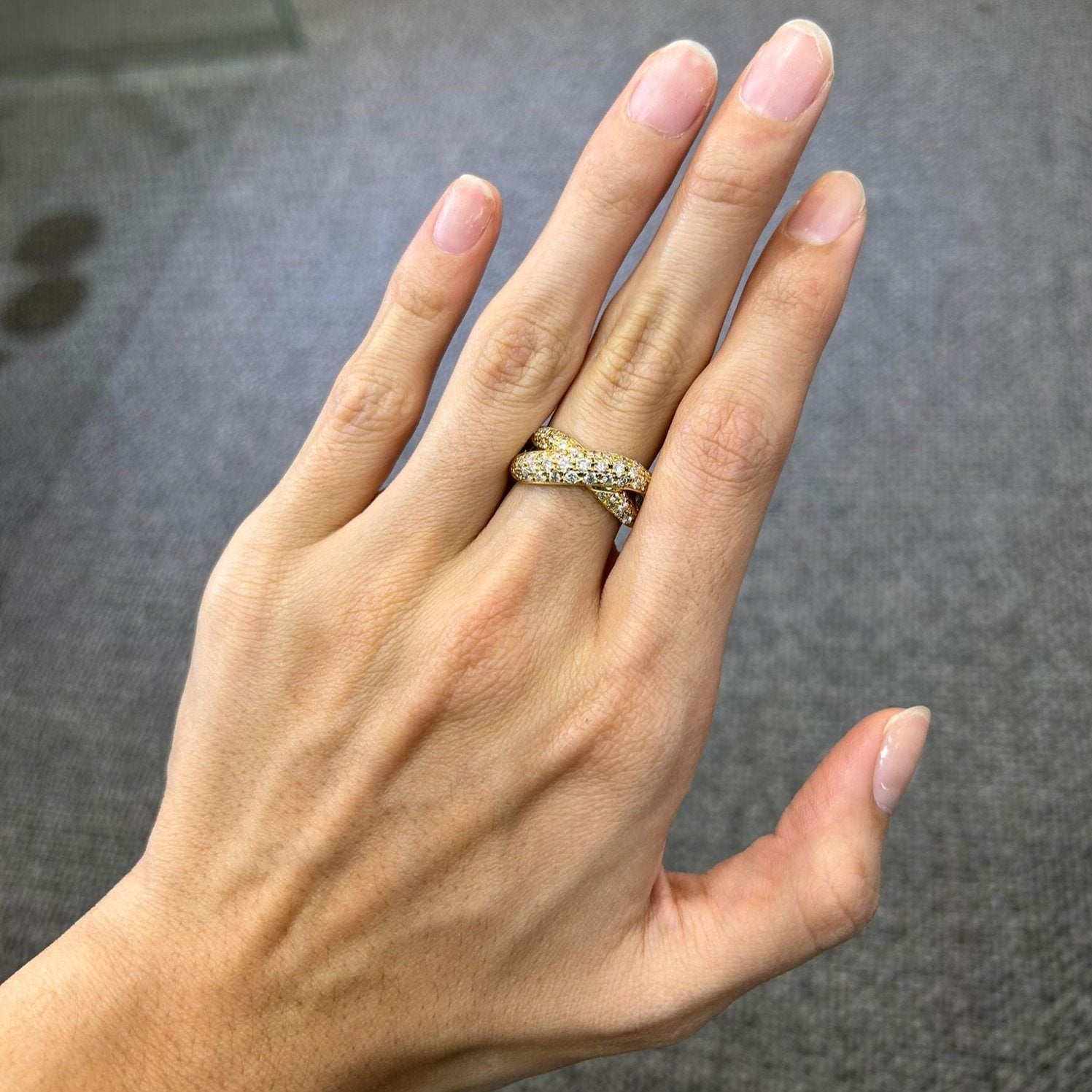 1.25ct Diamond 18K Gold Crossover Ring
