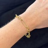 14K Gold Mixed Link Chain Bracelet