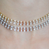 4.00ct Diamond 18K Gold Floating Tennis Necklace