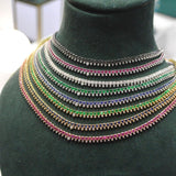 5.09ct Black Diamond 18K Gold Stationed Tennis Necklace