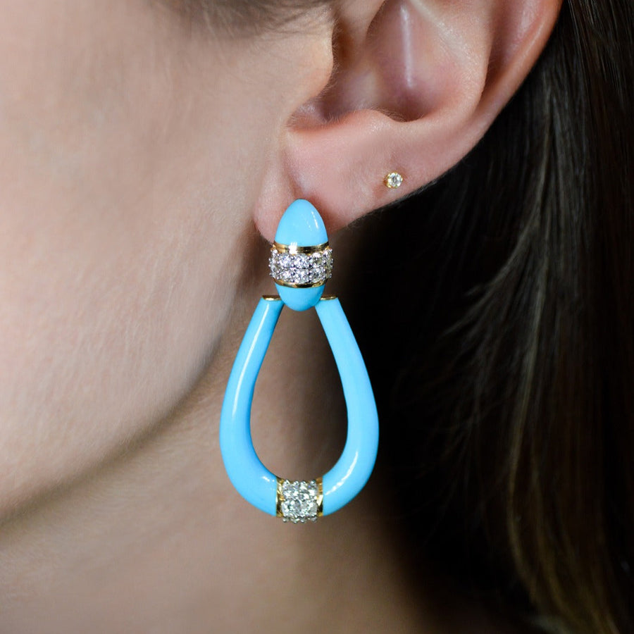 1.48ct Diamond 18K Gold Painted Earrings