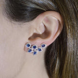 3.06ct Sapphire Diamond 18K Gold Earrings