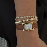 4.16ct Diamond 18K Gold Teardrop Bezel Tennis Bracelet