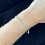 0.99ct Diamond 14K Gold Bezel Bangle Bracelet