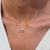 0.20ct Diamond 14K Gold Infinity Symbol Pendant Necklace