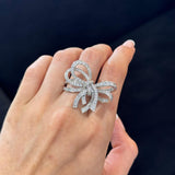 2.55ct Diamond 18K Gold Statement Bow Ring