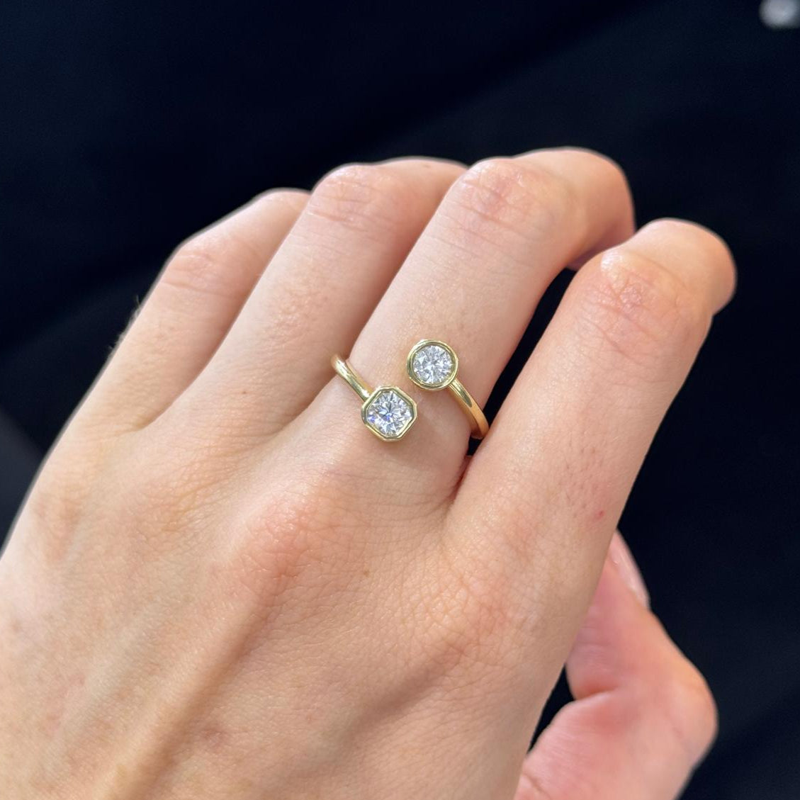 0.77ct Diamond 14K Gold Bypass Ring