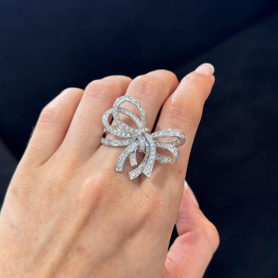 2.55ct Diamond 18K Gold Statement Bow Ring