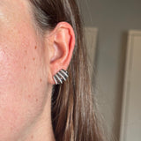 1.27ct Black Diamond 18K Gold Cluster Earrings