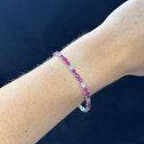 6.85ct Ruby Diamond 18K Gold Tennis Bracelet