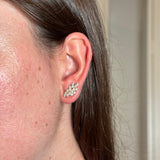 1.00ct Diamond 14K Gold Leaf Climber Earrings