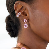 22.13cts Kunzite Diamond 18K Gold Drop Earrings