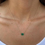 2.96ct Emerald 18K Gold Pendant Necklace