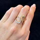 0.48ct Diamond 14K Gold Grooved Ring