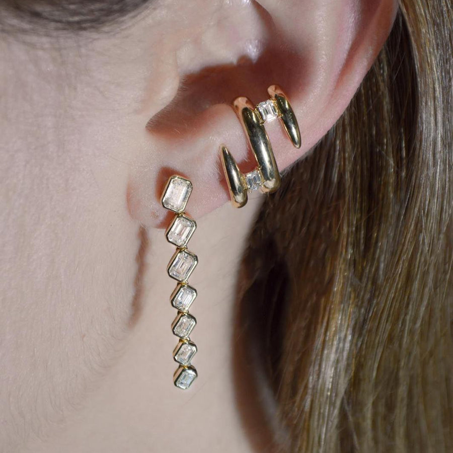 2.31ct Diamond 14K Gold Bezel Dangle Drop Earrings