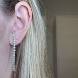 1.99ct Diamond 18K Gold Climber Long Drop Earrings