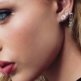 0.14ct Diamond 18K White Gold Luz Single Dangle Drop Earring