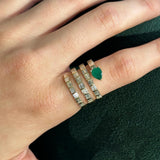 1.94ct Diamond & Emerald 14K Gold Spiral Ring