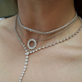 5.00ct Diamond 18K Stationed Tennis Necklace
