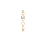 0.20ct Diamond 18K Gold "Amor" Single Dangle Drop Earring