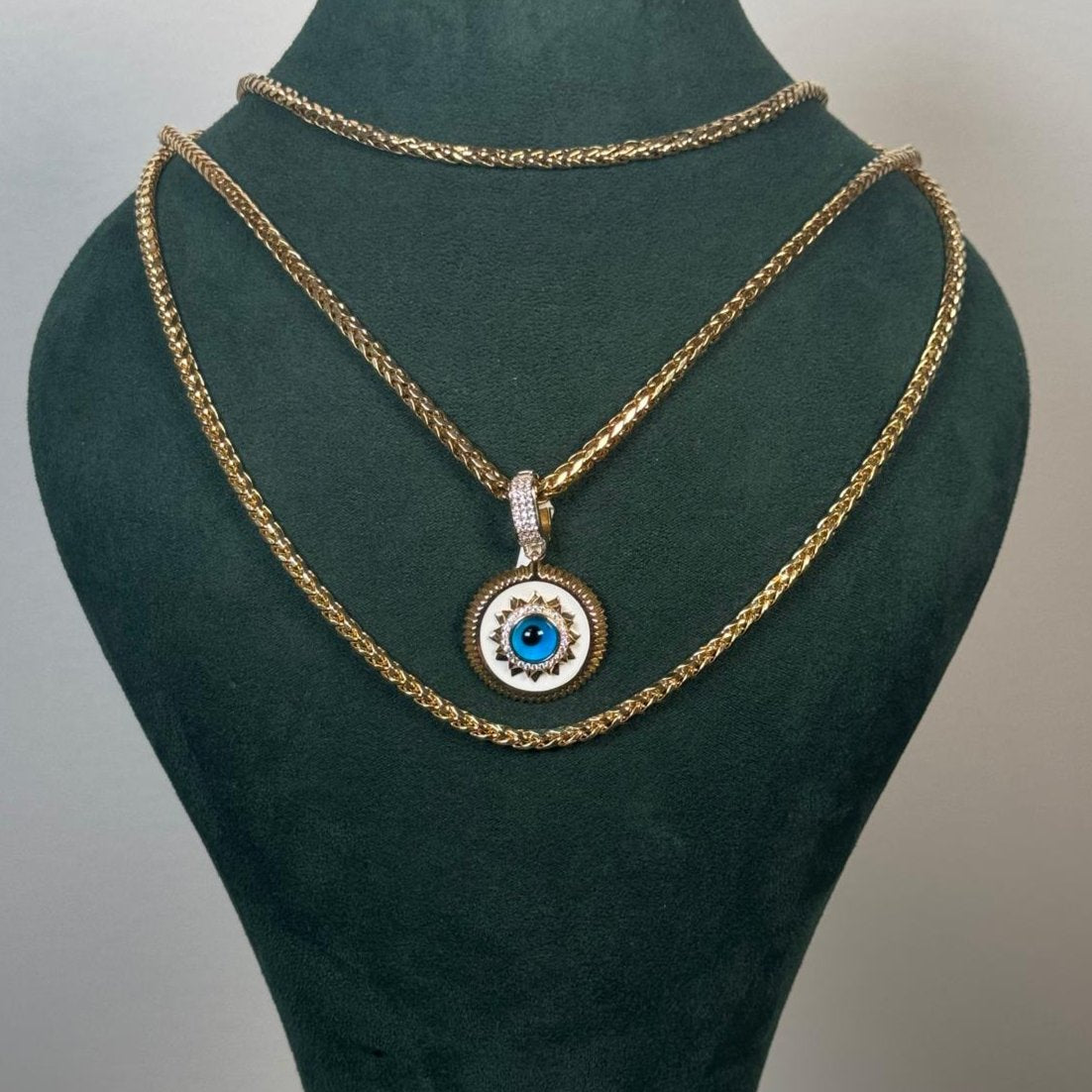 14K Gold Evil Eye Pendant
