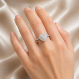 0.65ct Diamond 18K Gold Pave Heart Ring