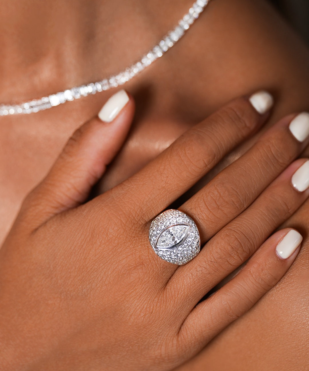 3.33ct Diamond Platinum Statement Cluster Ring