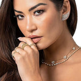 3.90ct Diamond 18K Gold Large Wing Climber Earrings