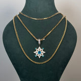 14K Gold Evil Eye Star Pendant