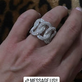Diamond 18K Gold Statement Cuban Chain Ring