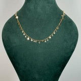 14K Gold Multi Star Station Pendant Chain Necklace