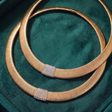 0.61ct Diamond 18K Italian Gold Graduated Choker Necklace