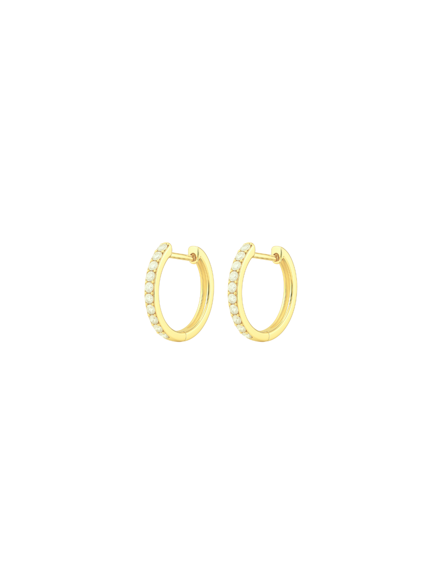 0.46ct Diamond 18K Gold Huggie Hoop Earrings