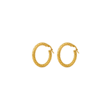 14K Gold Patterned Hoop Earrings